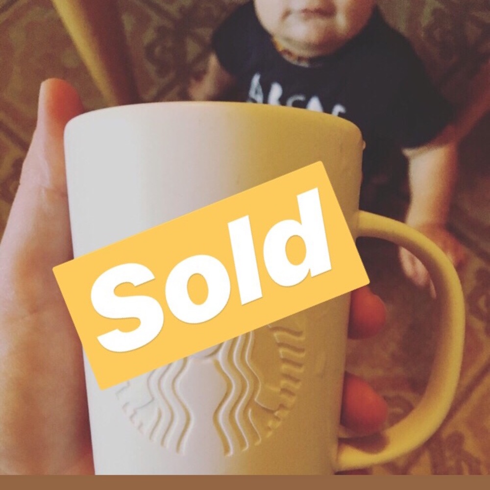 12 oz White Starbucks mug